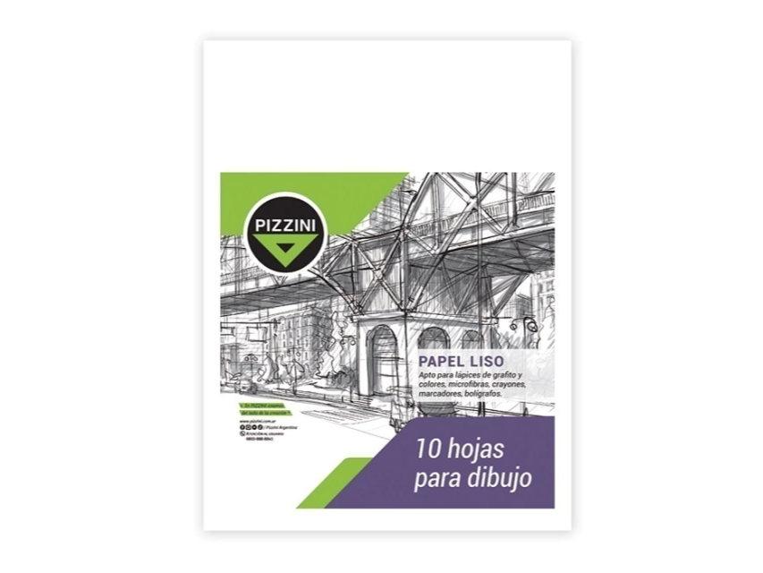 HOJAS DE DIBUJO PIZZINI 106GRS A4 X10