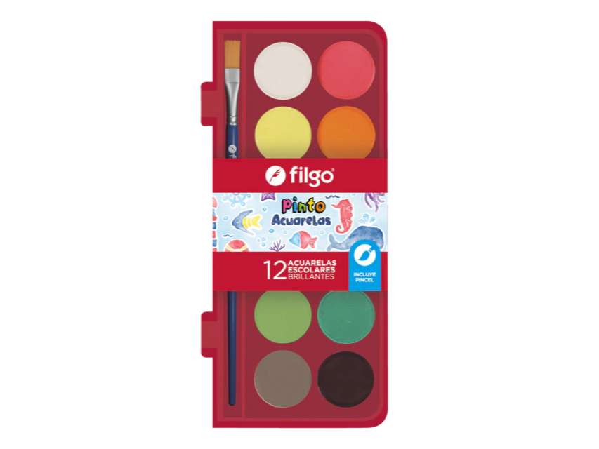 ACUARELA FILGO PINTO ESTUCHE RIGIDO X12