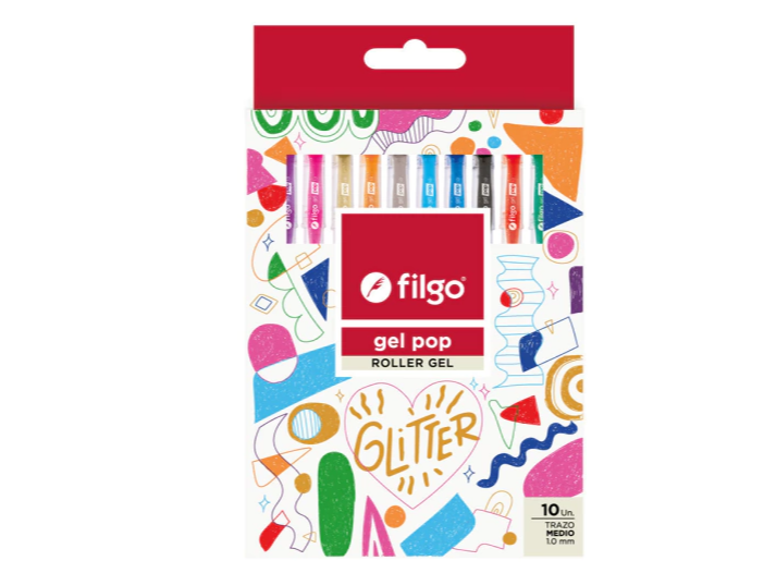 ROLLER GEL FILGO POP BLISTER X10 GLITTER SURTIDO
