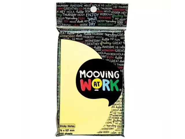 NOTA ADHESIVA (MOOVING) 76X127 PASTEL X 100 AMARILLO