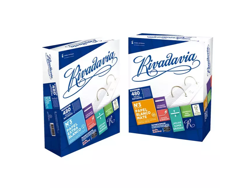REPUESTO RIVADAVIA N3 CON BANDA/REFORZADO 480 HOJAS