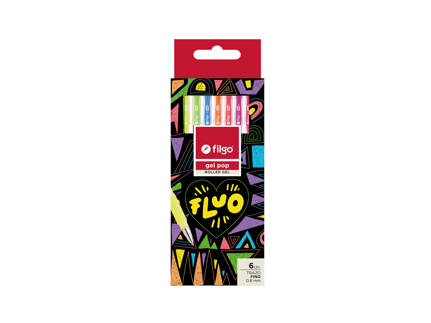 ROLLER GEL FILGO POP BLISTER X6 COLORES FLUO