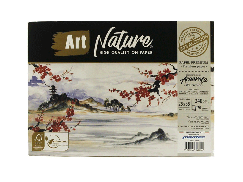 BLOCK ART NATURA ACUARELA 25 X35 240GR X 20H 84001