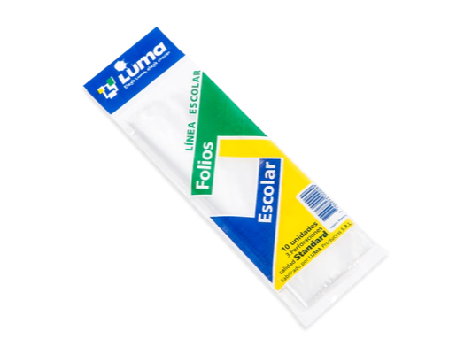 FOLIO ESCOLAR N3 40 MICRONES LUMA STANDARD X10