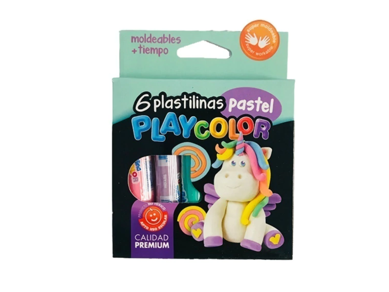 PLASTILINA PLAYCOLOR ESTUCHE X6 PASTEL SURTIDO