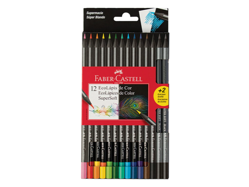 LAPIZ COLOR FABER SUPER SOFT X12 + 2 GRAFITO