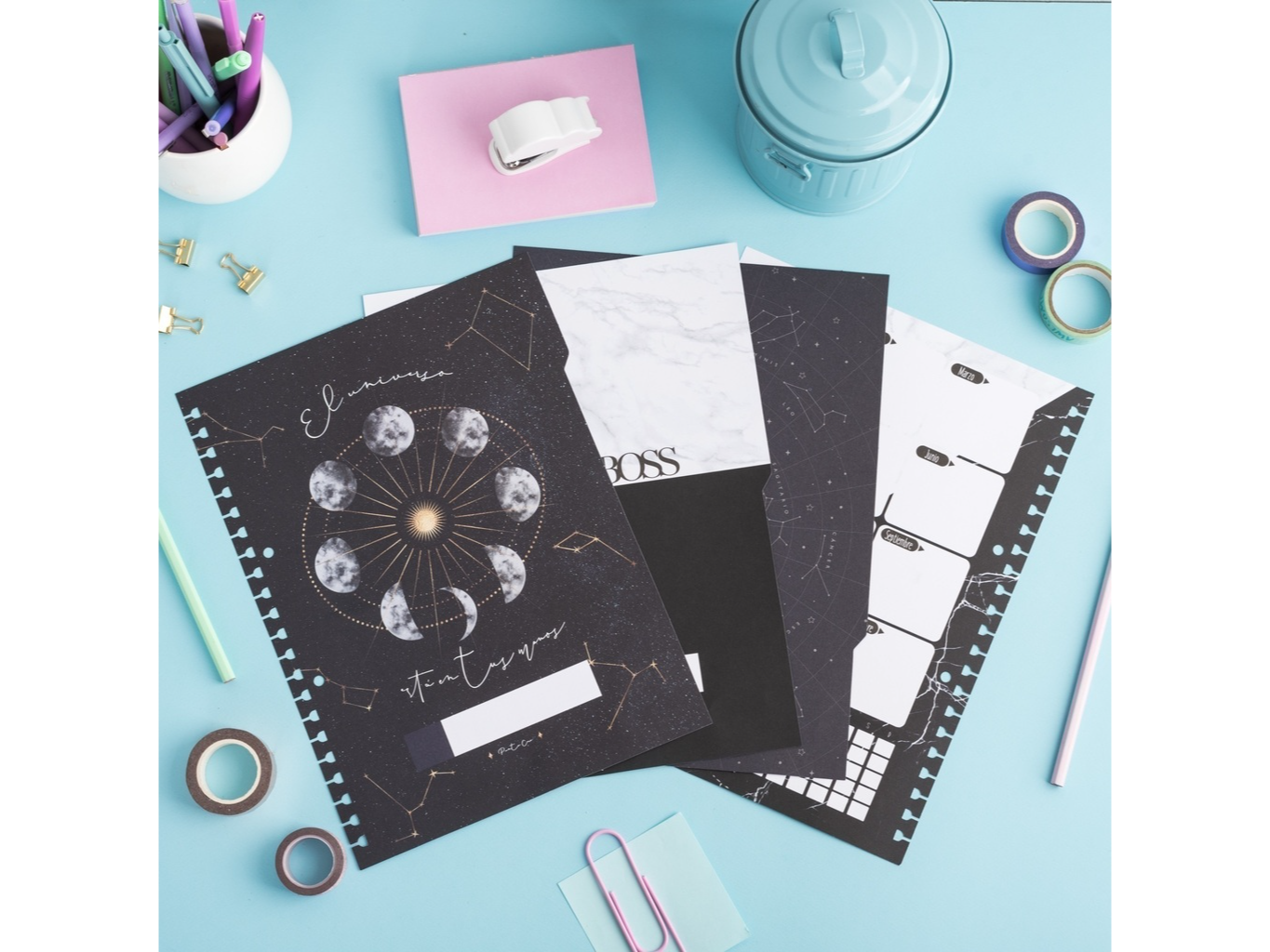 SEPARADOR A4 CON SOLAPAS -ESPACIO Y MARMOL