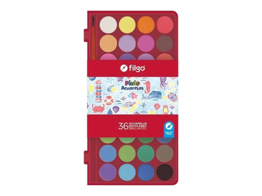 ACUARELA FILGO PINTO ESTUCHE RIGIDO X36
