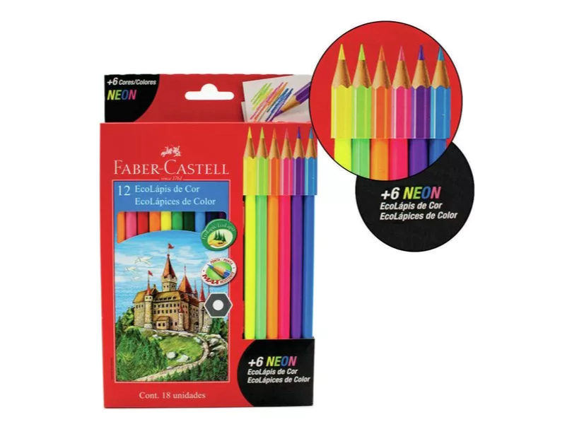 LAPIZ COLOR FABER ECOLAPIZ X12 + 6 NEON