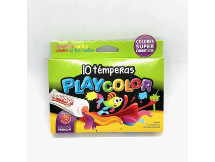 TEMPERA EN POMITO PLAYCOLOR SURTIDO X10