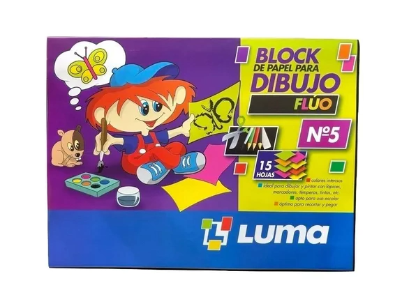 BLOCK DE DIBUJO N5 LUMA X24HJ FLUO