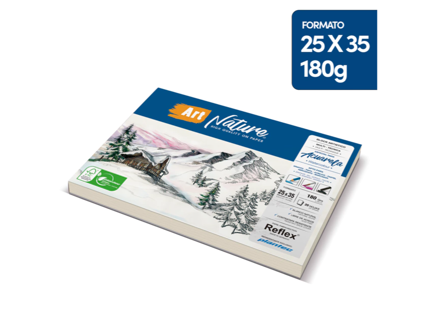 BLOCK ART NATURA ACUARELA 25X35 180GR X 20H