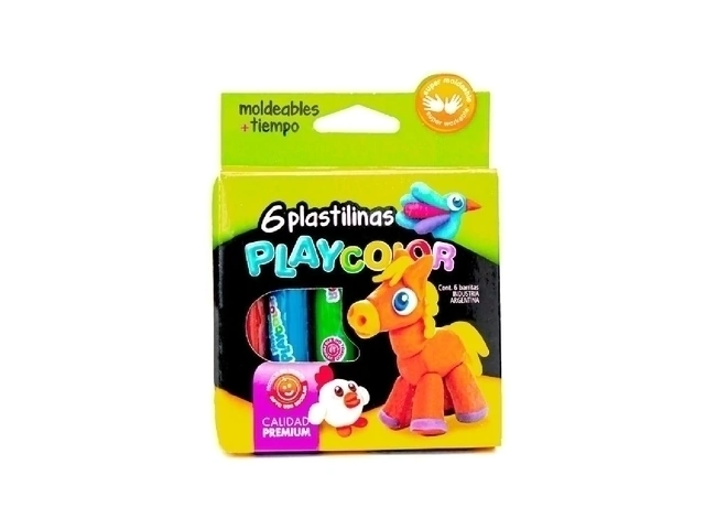 PLASTILINA PLAYCOLOR ESTUCHE X6 SURTIDO