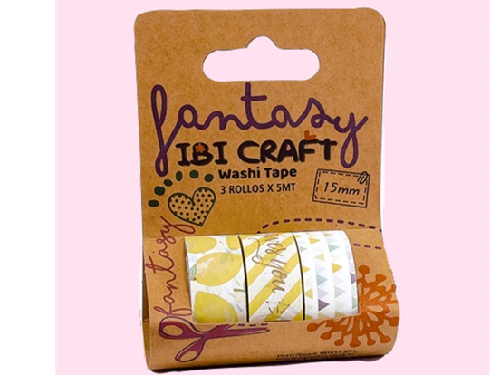 IBI CRAFT CINTA WASHI TAPE 5 MTS X 3 LEMMON