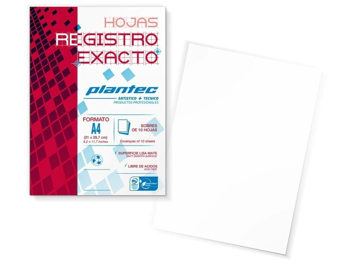 HOJA REGISTRI EXACTO A4(297X420) de 210 grs – blanco liso