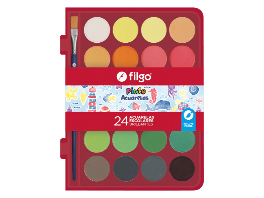 ACUARELA FILGO PINTO ESTUCHE RIGIDO X24