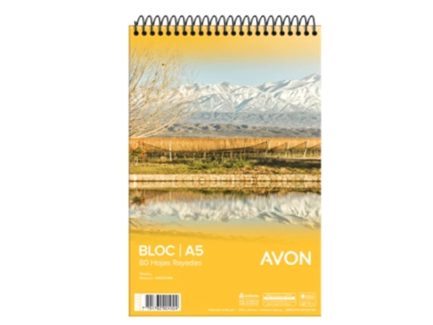 BLOCK A5 AVON ESPIRALADO 80 HOJAS RAYADO