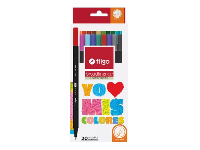 MICROFIBRA FILGO 0.8 ESTUCHE X20 SURTIDO
