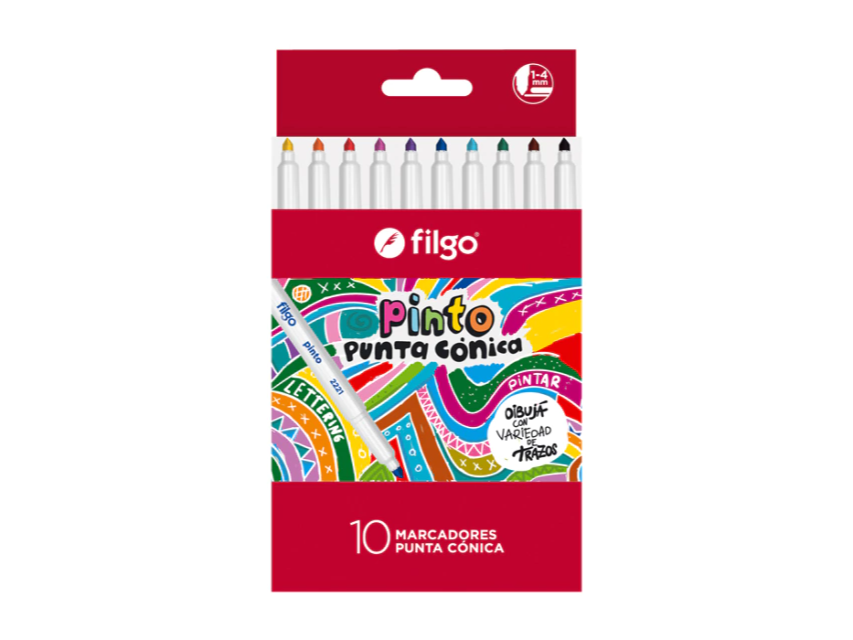 MARCADOR ESCOLAR FILGO PINTO 2221 CONIC X10