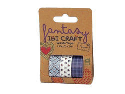 CINTA ADHESIVA IBICRAFT WASHI BLUE 5MT X3