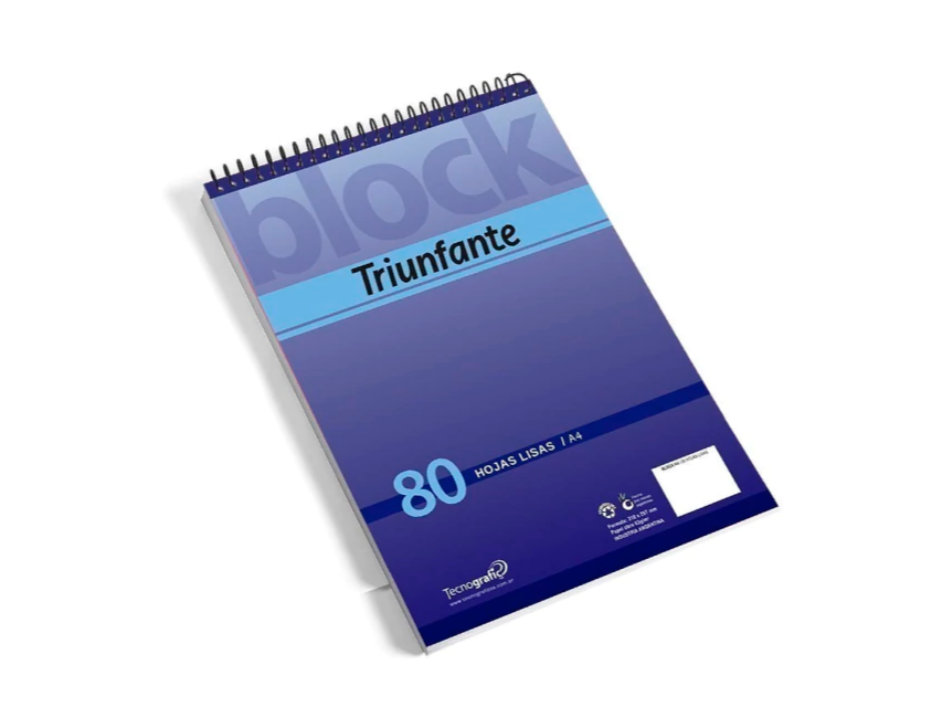 BLOCK ESPIRAL TRIUNFANTE A6 ESQUELITA LISO