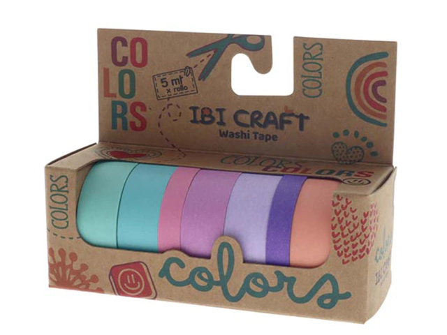 CINTA ADHESIVA IBICRAFT WASHI PASTEL 5MT X7