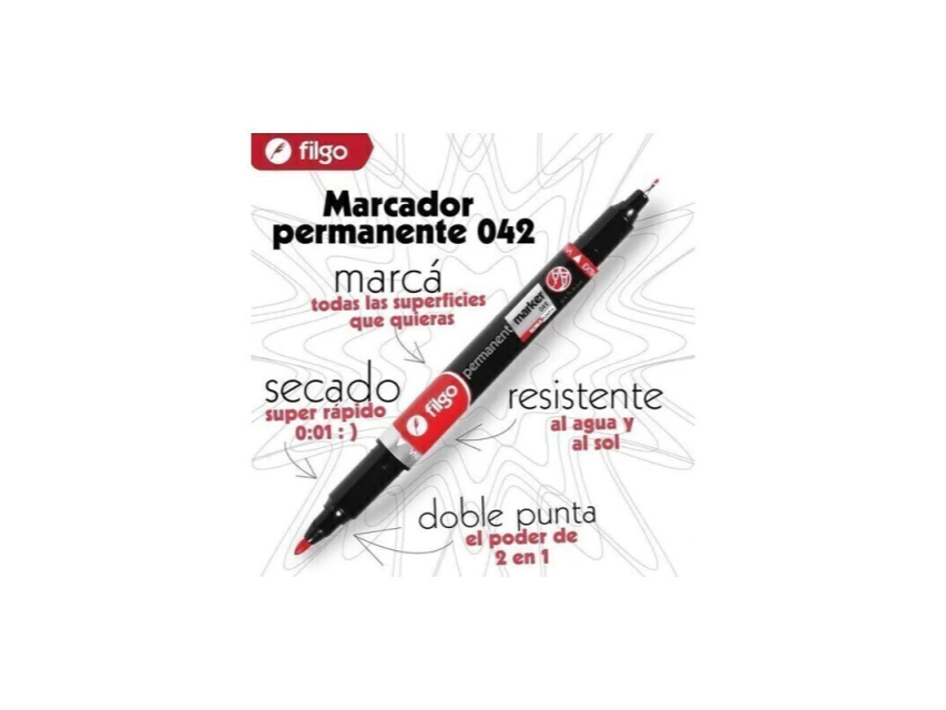 MARCADOR PERMANENTE FILGO 042 DOBLE PUNTA