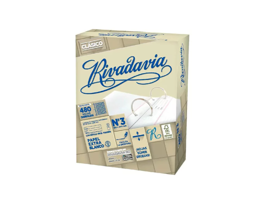 REPUESTO RIVADAVIA N3 480 HOJAS CLASICO SIN BANDA