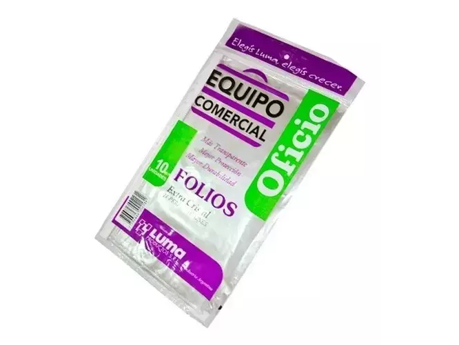 FOLIO OFICIO 40 MICRONES LUMA - EQUIPO COMERCIAL X10