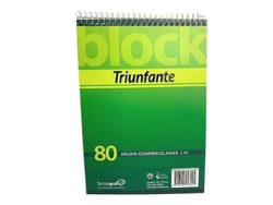 block espiralado A4 TRIUNFANTE 80 hj cuadrculado