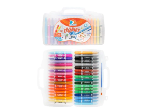 CRAYONES EZCO X36 GEL EN 1 VALIJA