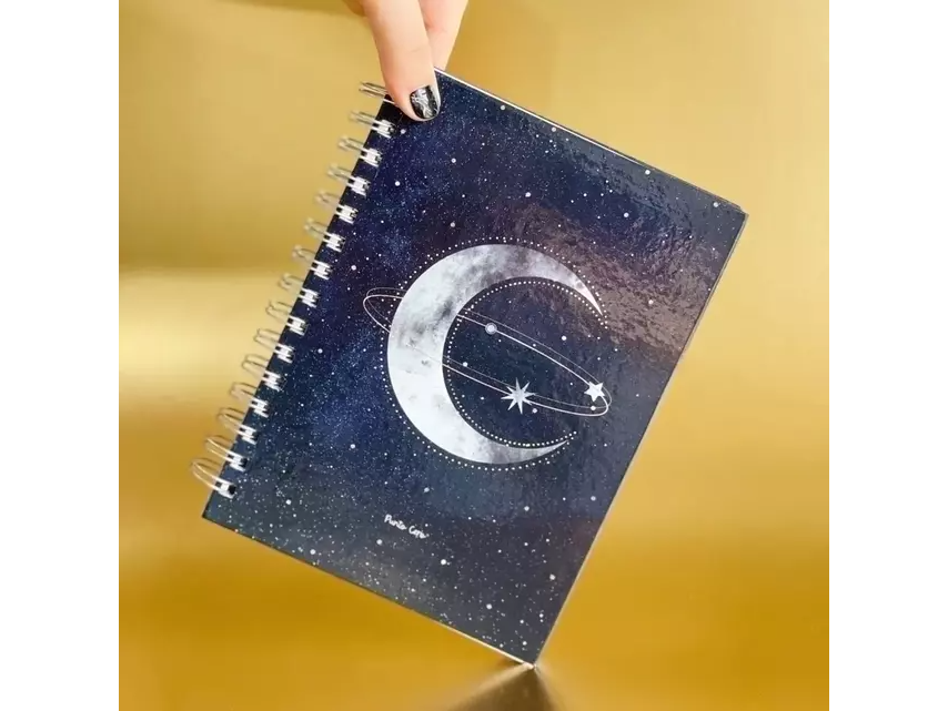 CUADERNO A5 T/Dura x 80 Hj. anillo doble alambre LUNA SATURNO