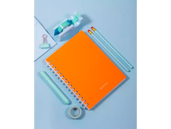 CUADERNO BP A5 T/Dura x 100 Hj. anillo doble alambre NARANJA INTENSO