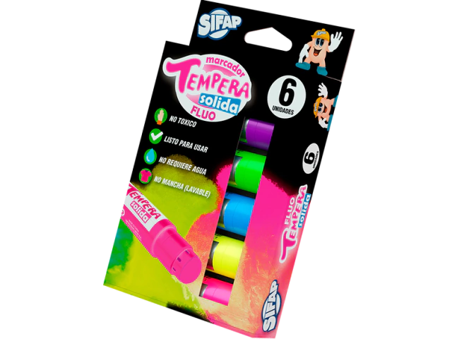 TEMPERA SOLIDA SIFAP EN BARRA X 6 FLUO