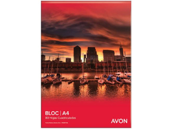 BLOCK A4 AVON EMBLOCADO 80 HOJAS CUADRICULADO