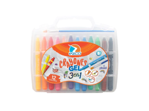 CRAYONES EZCO X12 GEL 3 EN 1 VALIJA