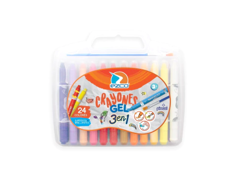 CRAYONES EZCO X24 GEL 3 EN 1 VALIJA