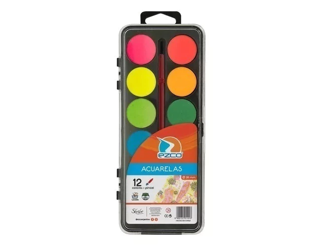 ACUARELA EZCO X12 ESTUCHE PVC