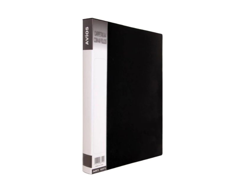 CARPETA CON FOLIOS 20 AVIOS OFICIO NEGRO