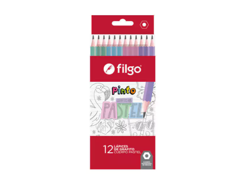 LAPIZ GRAFITO FILGO PINTO HB PASTEL X12