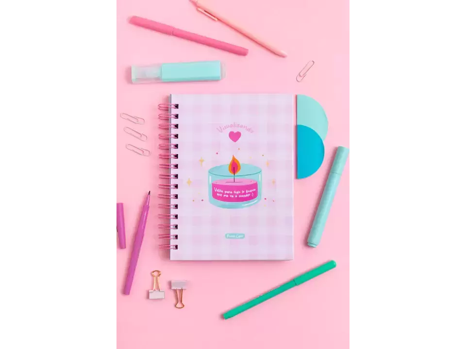 AGENDA CUADERNO A5 -VELITA ROSA-