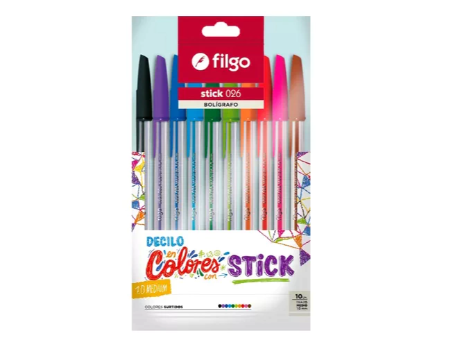 BOLIGRAFO FILGO STICK 026 1MM ESTUCHE X10