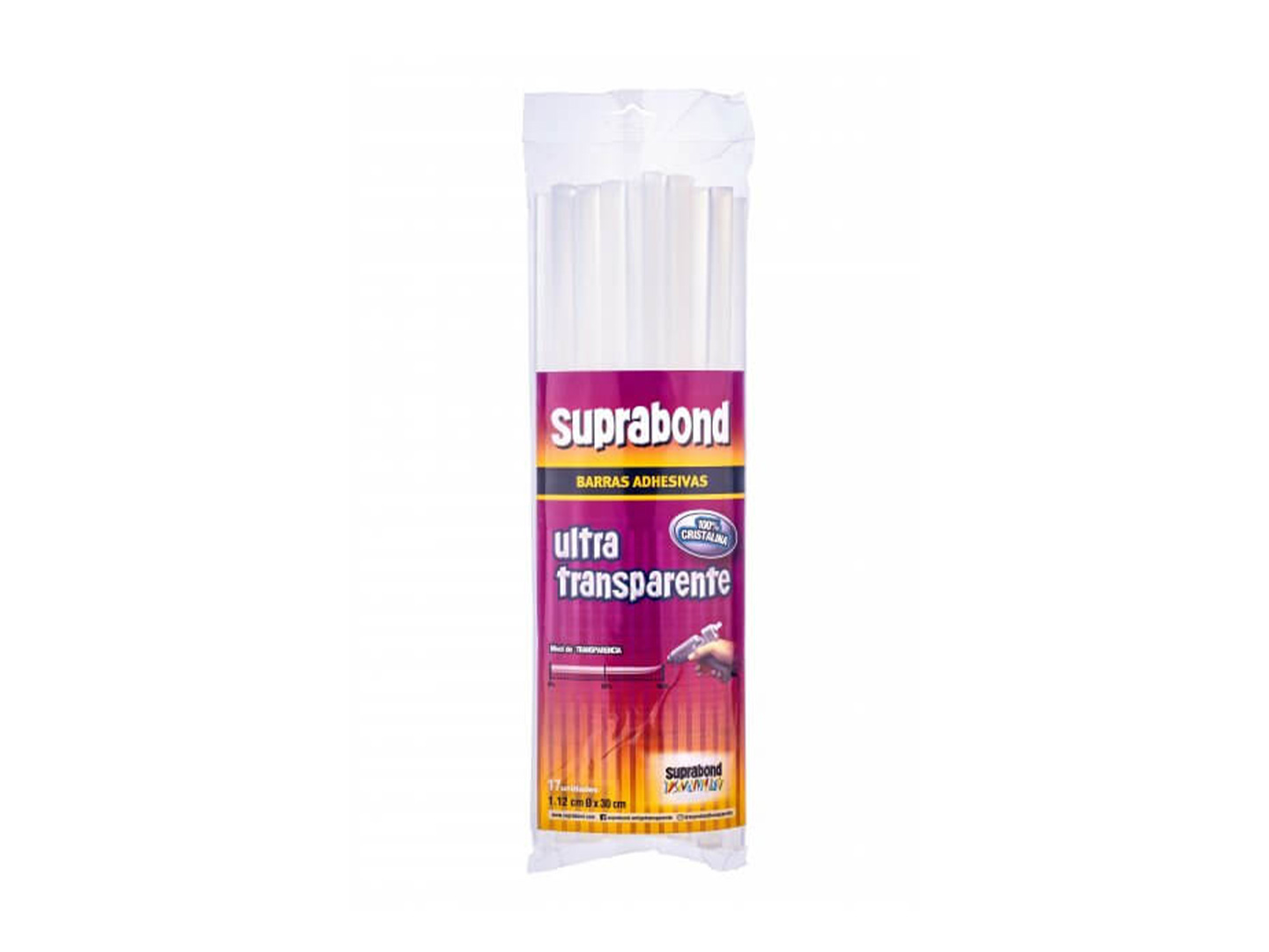 BARRA SILICONA SUPRABOND UTRANSPARENTE 7MM X UNIDAD