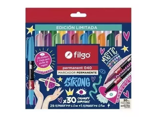MARCADOR PERMANENTE FILGO 040 PUNTA FINA X30 MYSTIC