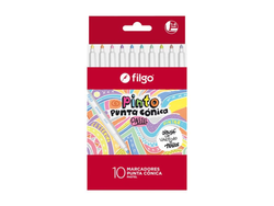 MARCADOR ESCOLAR FILGO PINTO 2221 CONIC PASTEL X10