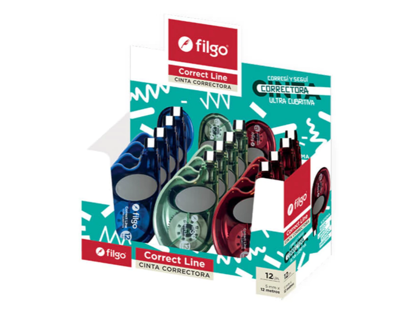 CINTA CORRECTORA FILGO 12MT X1