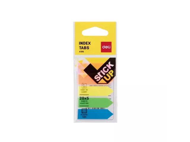 BANDERITA DELI FLECHAS 43X12 5 COLORESFLUO X20