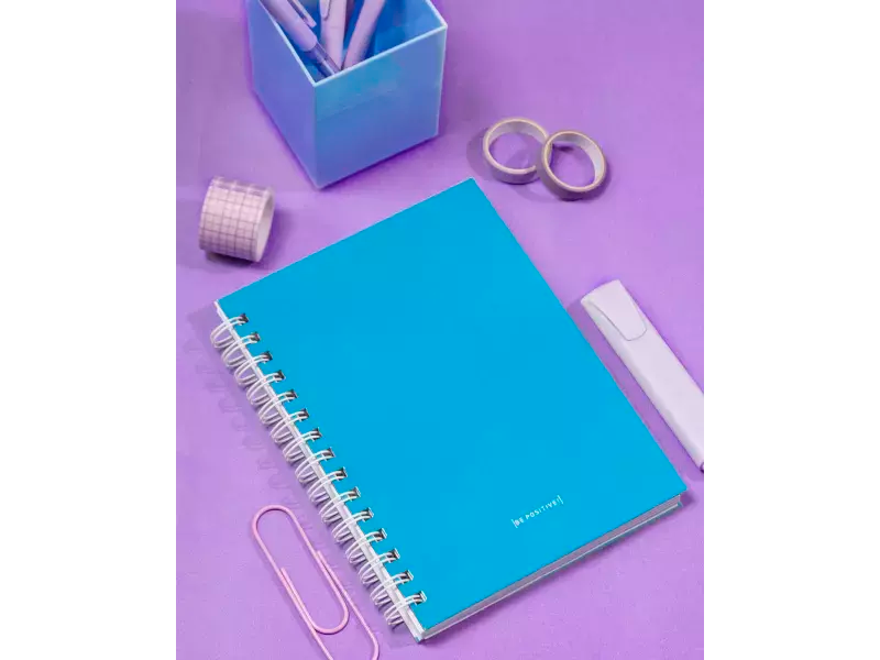 CUADERNO BP A5 T/Dura x 100 Hj. anillo doble alambre TURQUESA INTENSO