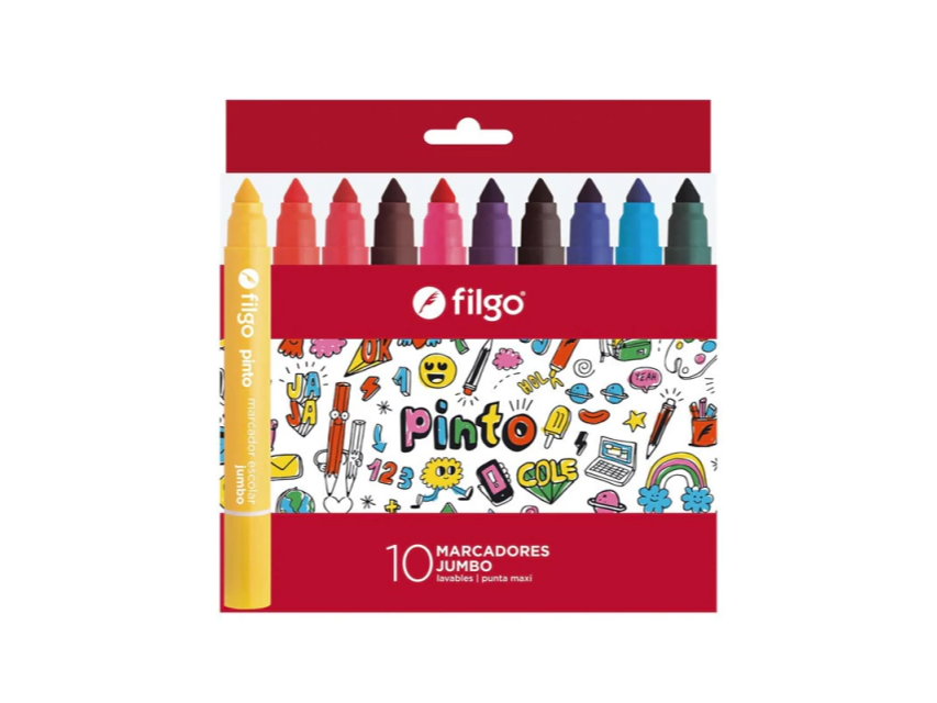 MARCADOR ESCOLAR FILGO PINTO JUMBO X10