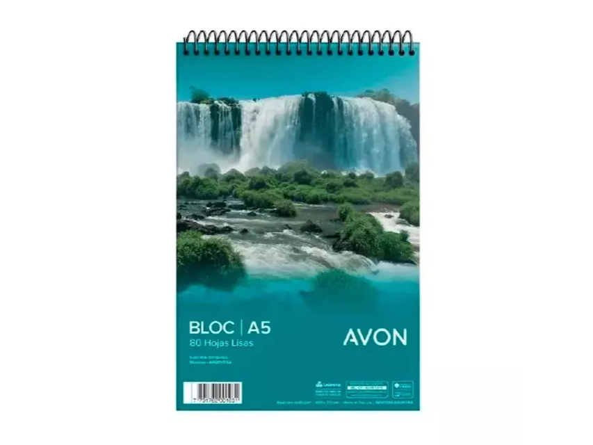 BLOCK A5 AVON ESPIRALADO 80 HOJAS LISO